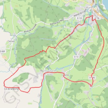 Mane - Col de Lamothe GPS track, route, trail