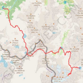 Pyrénées - Baysselance - Wallon GPS track, route, trail