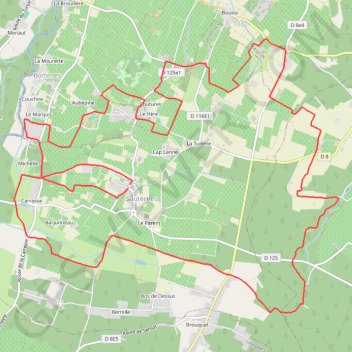 Autour de Sauternes GPS track, route, trail