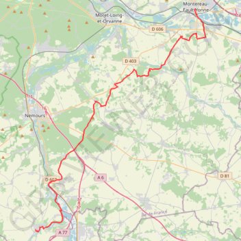 Chateau Landon > Montereau-Fault-Yonne GPS track, route, trail