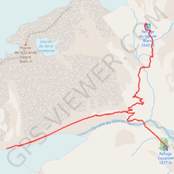 Du refuge du Glacier Blanc au Glacier Noir (Tour des Écrins) GPS track, route, trail