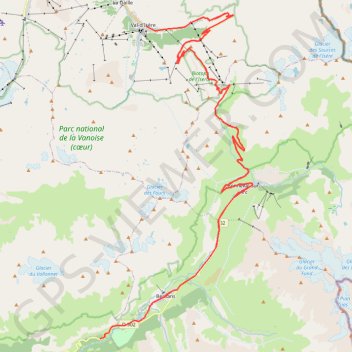 Val Isere Iseran Madeleine et retour GPS track, route, trail