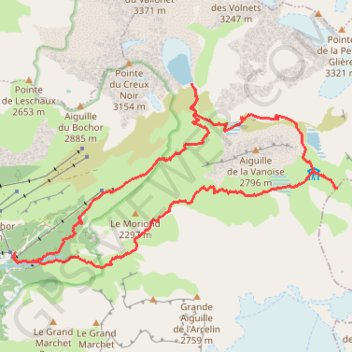 Col de la Vanoise depuis Pralognan - Crochet par le lac de la patinoire GPS track, route, trail