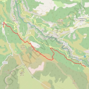 Gorges Verdon Le Grand Marges GPS track, route, trail