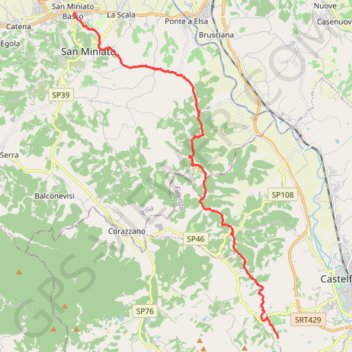 Via Francigena San Miniato Basso - Gambassi Terme GPS track, route, trail