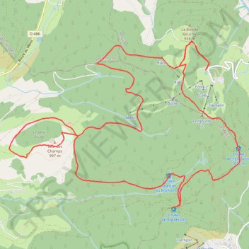 Haut du Riant, Rochelotte, Tête des Champs, Cote 100 GPS track, route, trail