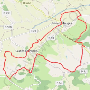 Randonnée autour de Pouy-De-Touges GPS track, route, trail