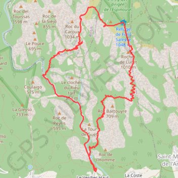 Roc du caroux (piste des charbonniers) GPS track, route, trail