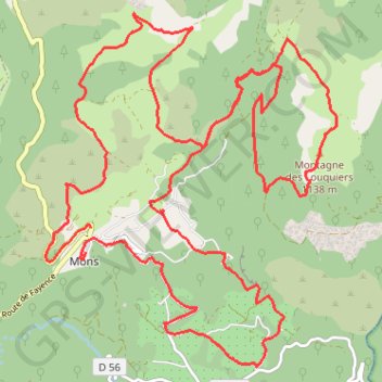 Montagne des Louquiers depuis Mons GPS track, route, trail