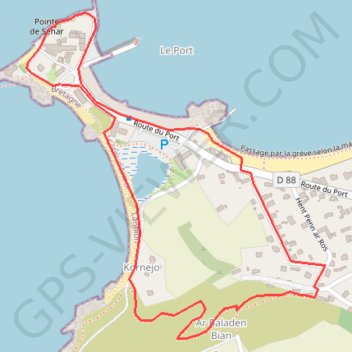 Petit tour du port de Locquémeau GPS track, route, trail