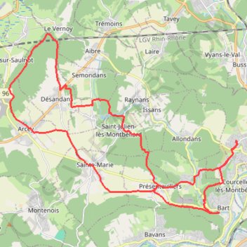 Le Vernois GPS track, route, trail