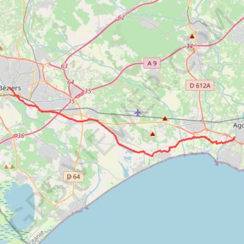 37 agde - beziers 25 GPS track, route, trail