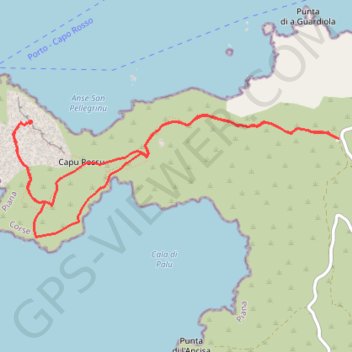 Capo Rosso par la nouvelle variante aménagée avec retour par le littoral GPS track, route, trail