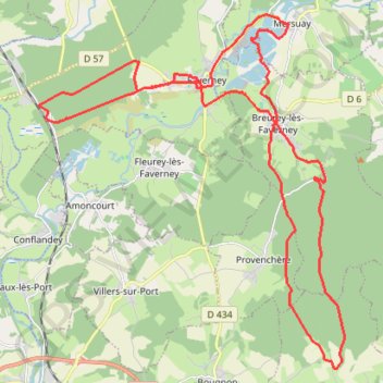 De la catastrophe des Balières au château de Saramboz - Breurey-Les-Faverney GPS track, route, trail