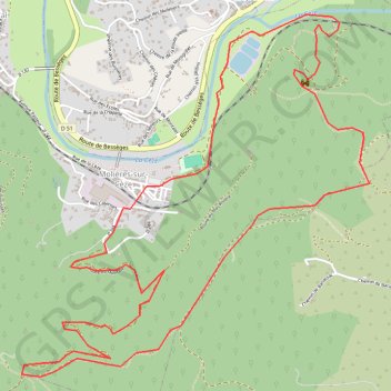 Sentier botanique du chateau de Montalet GPS track, route, trail
