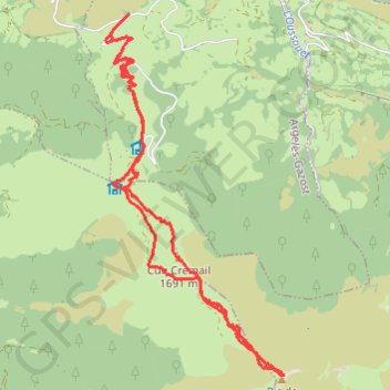 Pic de L'Oussouet par le Cucq Crémail GPS track, route, trail