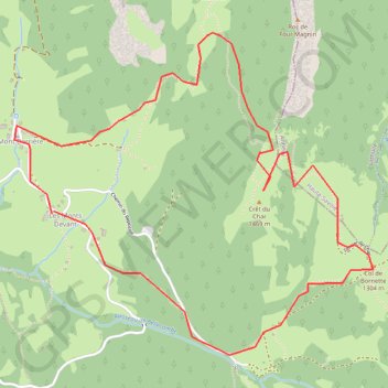 Bauges - Crêt du Char GPS track, route, trail