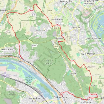 Yvelines et Val d'oise GPS track, route, trail