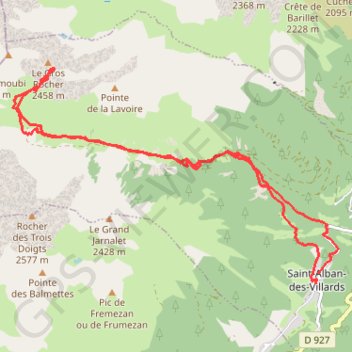 Col de la Lavoire GPS track, route, trail