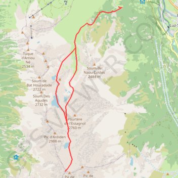 Pic de Chanchou depuis Bernazau GPS track, route, trail