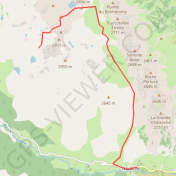 Névache (05), Lac blanc, Lac serpent GPS track, route, trail