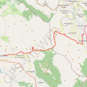 De Villagrande di Tornimparte à Fiamignano GPS track, route, trail