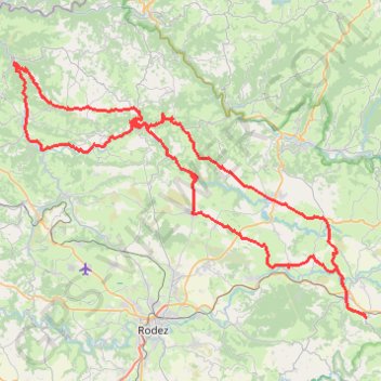Circuit de Villecomtal - Conques - Séverac-l'Église GPS track, route, trail