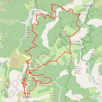 Feuilles mortes Luceram - Clapoue GPS track, route, trail