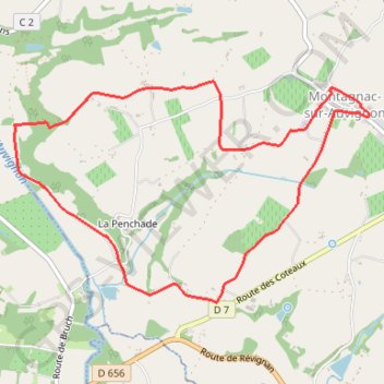 Boucle Montagnac-sur-Auvignon GPS track, route, trail