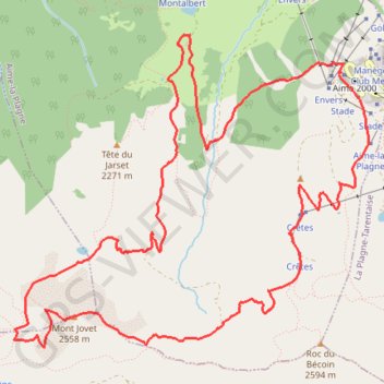 Plagne - Mont Jovet GPS track, route, trail