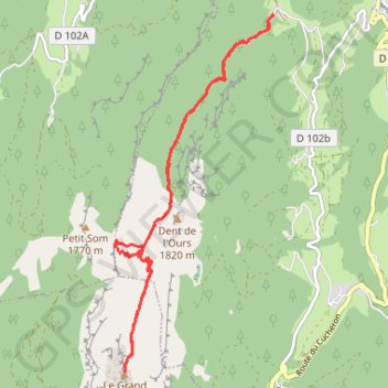 Le Grand Som par le Chateau GPS track, route, trail