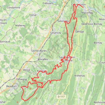 Le Grand Rambey - Courbouzon GPS track, route, trail