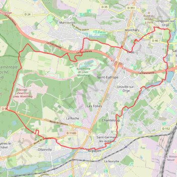 Autour de Leuville-sur-Orge GPS track, route, trail