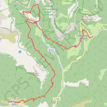 GTV - Tour du Vercors à pied - Les Nonnières - Châtillon-en-Diois GPS track, route, trail