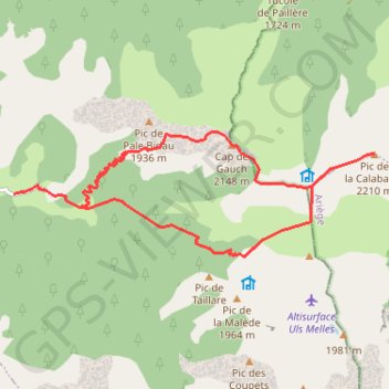 Pic de la Calabasse par le pic de Pale Bidau GPS track, route, trail