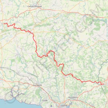 GR38 De Châteauneuf-du-Faou (Finistère) à Baud (Morbihan) GPS track, route, trail