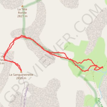 Le Sanguineirette GPS track, route, trail