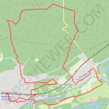 Boucle à partir de Montigny-sur-Loing GPS track, route, trail