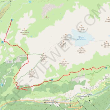 Le Balcon de la Vanoise - Plan du Lac - Vallonbrun GPS track, route, trail