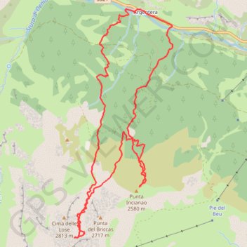 Cime de la Lose Punta d'Incianao GPS track, route, trail