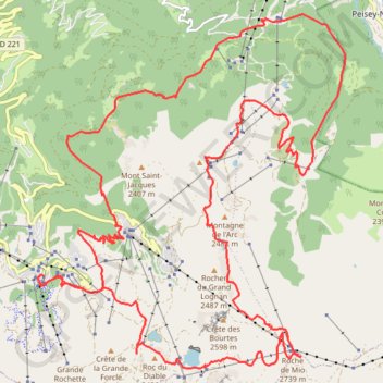 Roche de Mio, tunnel des Inversens, les Bauches GPS track, route, trail