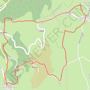 La Butte de Monjou - Jou-sous-Monjou GPS track, route, trail