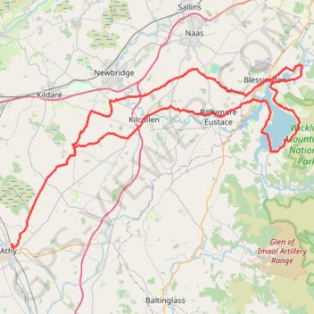Blessington GPS track, route, trail