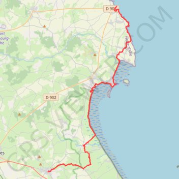 Le chemin aux Anglais - Barfleur à Montebourg GPS track, route, trail