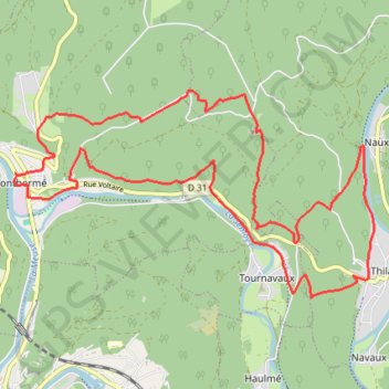 De la Meuse à la Semoy par le Roc la Tour et la Roche aux Corpias GPS track, route, trail