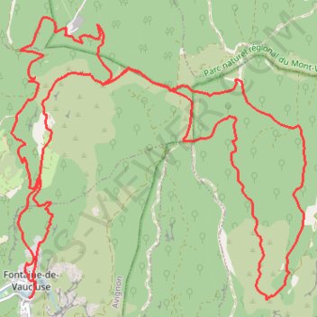 La Fontaine de Vaucluse (Vaucluse) GPS track, route, trail