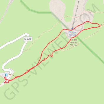 Pic de Tentes - table d'orientation GPS track, route, trail