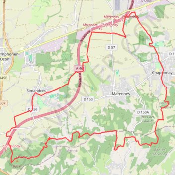 Simandres - Communay-la-Châtaigneraie - Chaponnay GPS track, route, trail