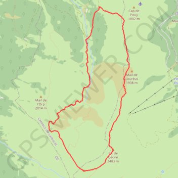 Coume de Bour Céciré GPS track, route, trail