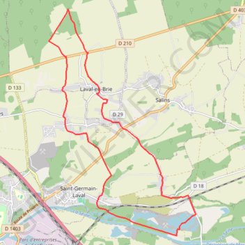 Saint Germain Laval GPS track, route, trail